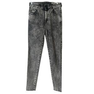 Diesel Slandy-High Jeans Womens 27x32 Black Acid Wash Super Skinny Hi Waist
